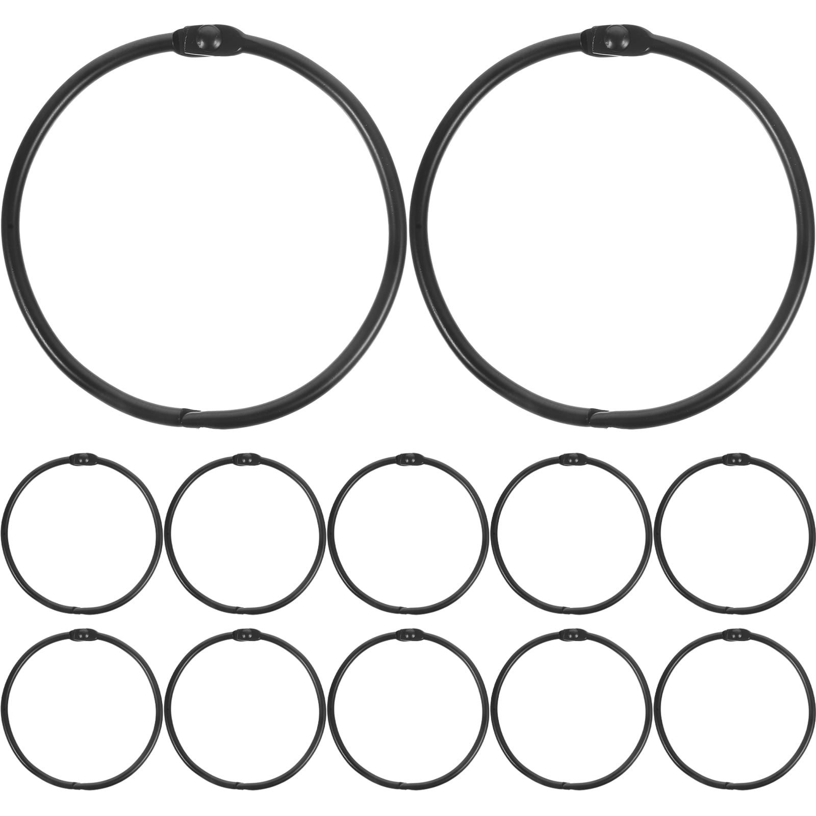 48 Pcs Black Shower Curtain Bath Curtain Hooks Curtain Ring Metal Hooks