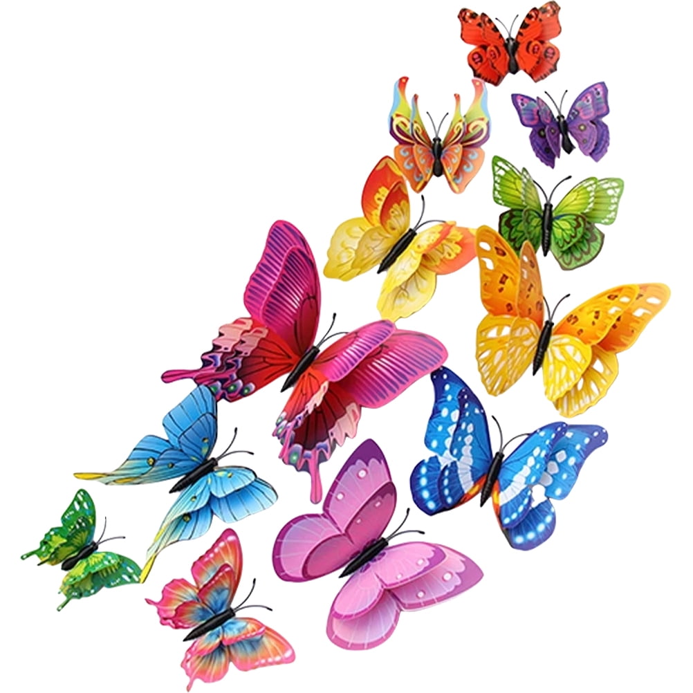 48 Pcs Butterfly Fridge Refrigerator Stickers Door Decal Decorative