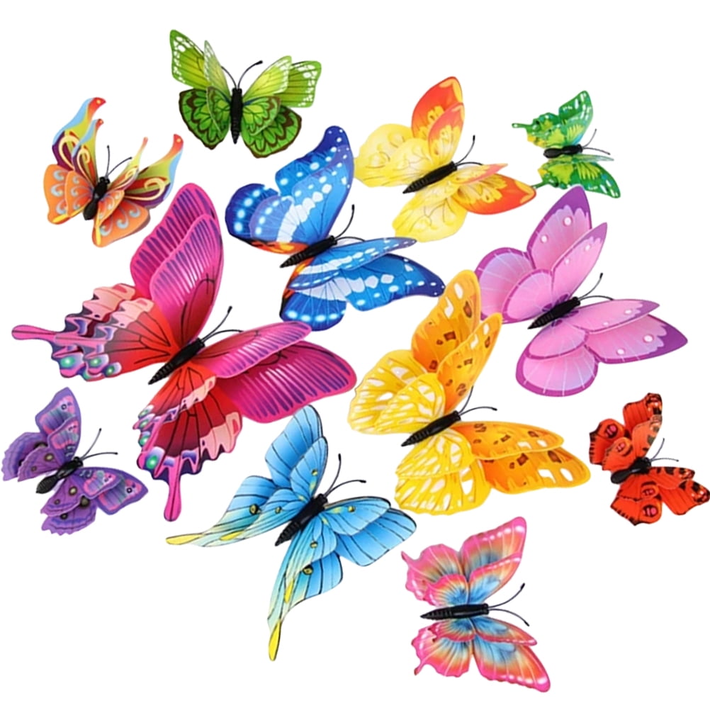 48 Pcs Butterfly Fridge Stickers Butterflies Shaped Refrigerator Sticker