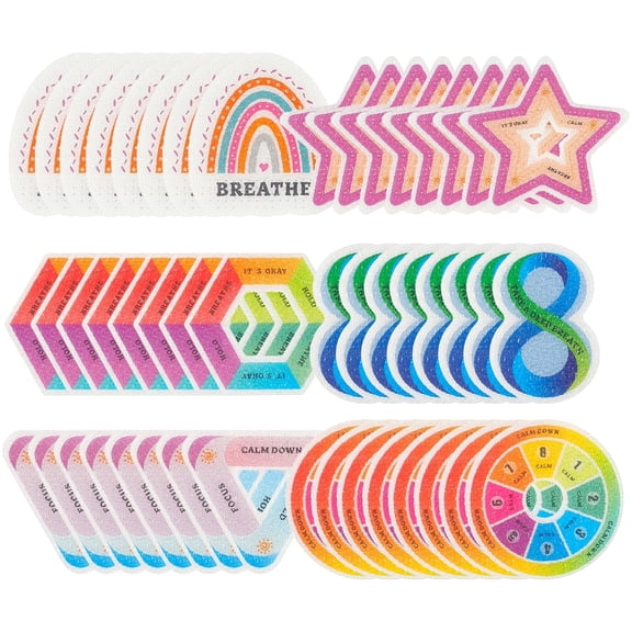 48 Pcs Calm Stickers Set Waterproof Tactile Rough Textured Sensory Strips Reusable Stress Relief (48pcs )