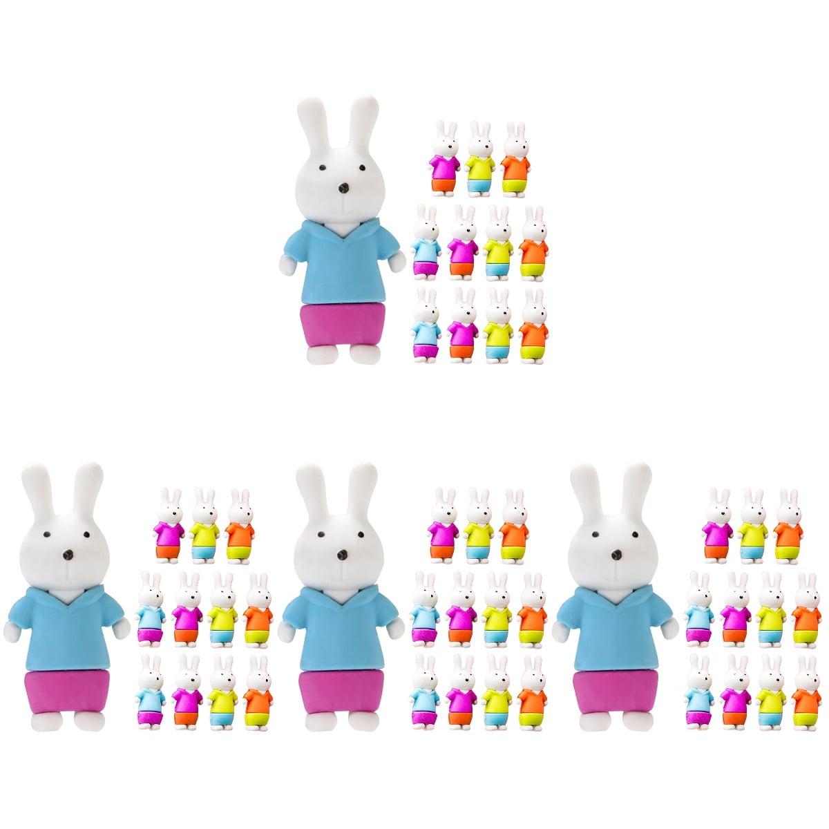 48 Pcs Cartoon Rabbit Eraser Multi-use Students Eraser Lovely Rabbit ...