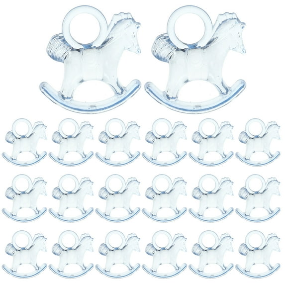 48 Pcs Christening Party Decorations Baby Shower Rocking Horse Toy Ornament Gift Acrylic Horses