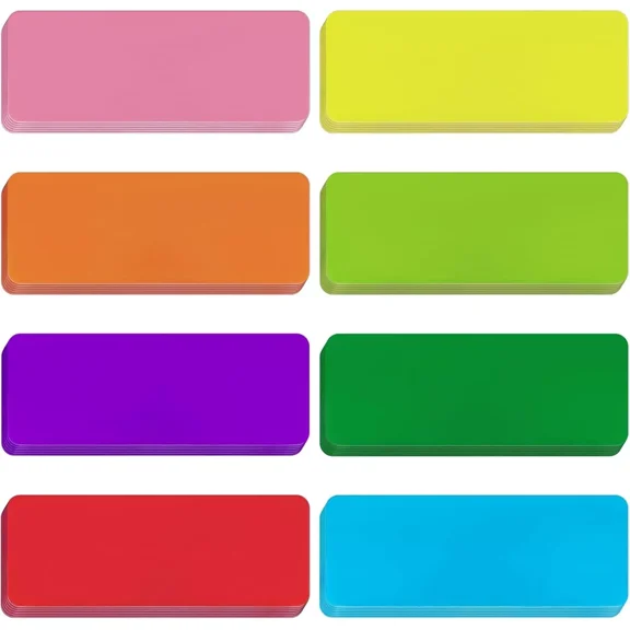 48 Pcs Colored Magnetic Dry Erase Labels Blank Writable Erasable Cards Name Tags