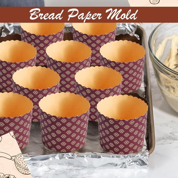 48 Pcs Easter Bread Mold, Corrugated Paper Baking Molds for Panettone Cupcake