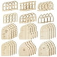 thumbnail image 1 of 48 Pcs Fairy Door Wooden Garden Doors Craft Mini Window Fairy House Kit Unfinished Miniature Door Unpainted Fairy Window, 1 of 7