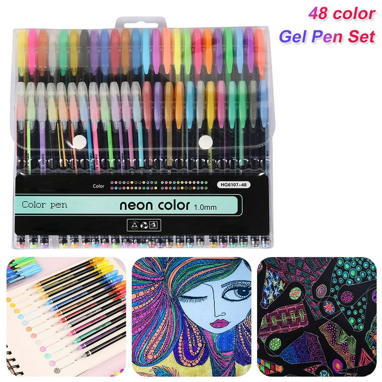 24 PC Neon Pastel Colored Gel Pens Set Art School Sketch Drawing Coloring  Book, 1 - Harris Teeter