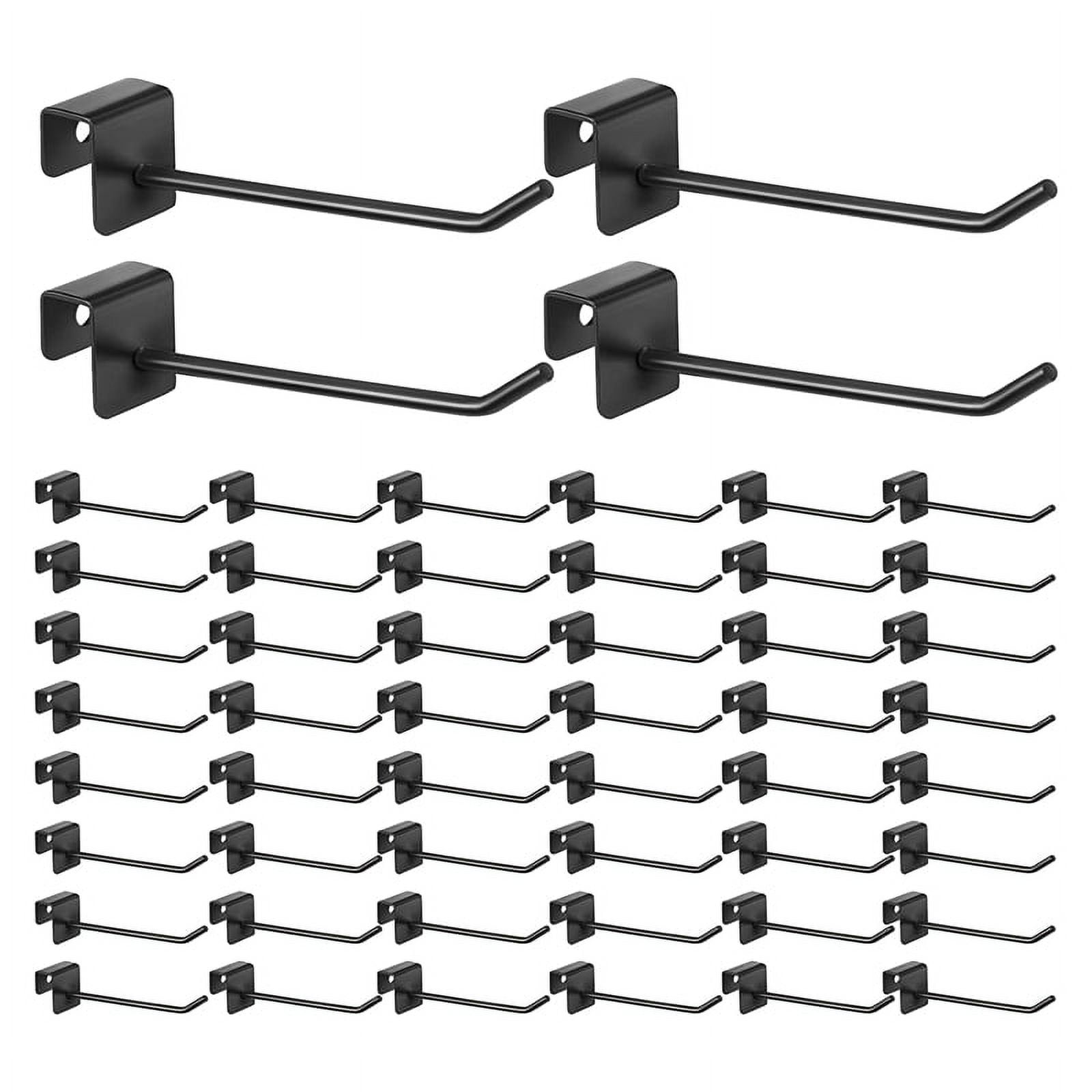 48 Pcs Gridwall Hooks 4 Inch Black Metal Panel Hook Hanger Square Tube