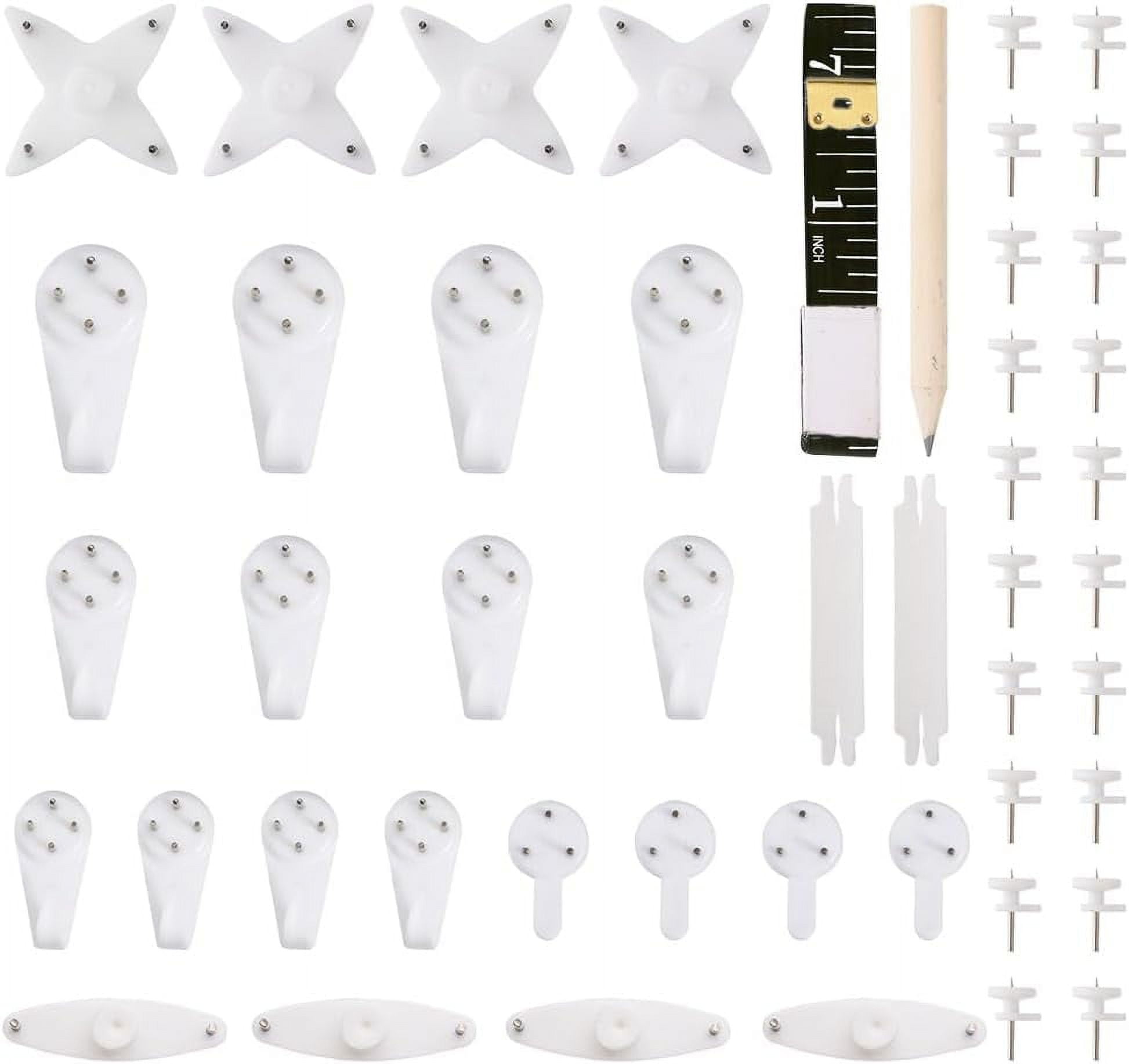 48 Pcs Invisible Nail Screws Wall Hooks Picture Hanging Kit No
