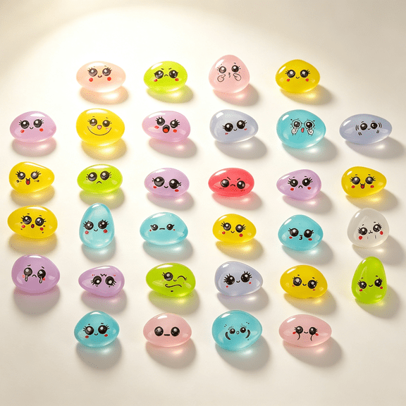 48 Pcs Mini Resin Expression Stones for Adult, Mini Trinkets, Figurines | Funny Meme Faces Figures for Desk Decor, Versatile for Miniature Landscapes, Potted Plants & DIY Crafts, Cute Party Favors