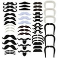 48 Pcs Mustaches Self (16 Designs) Novelty Hairy Beard Costume Facial