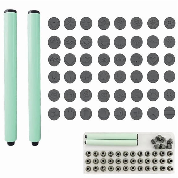 48 Pcs Nail Stamp Pen Set, Nail Art Pens with Interchangeable Stamp Heads, Quick Nail Art Tools with 48 Unique Patterns, Flower Butterfly Rose DIY Nail Stamping Pen Kit, Nail Design Tools for Women