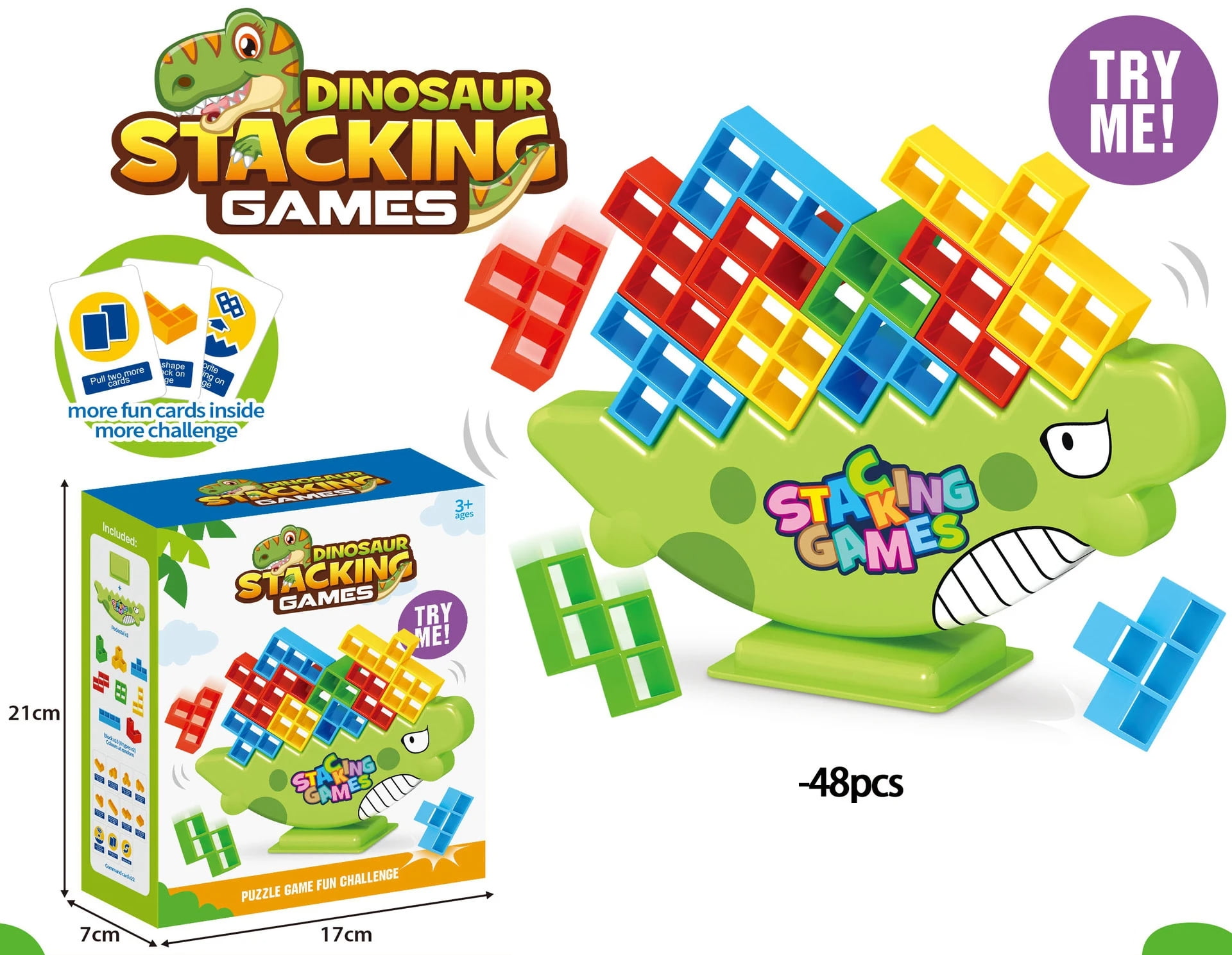 48 Pcs New Stacking Blocks Tetra Tower Balance Game Stack - Walmart.com