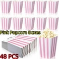 thumbnail image 1 of 48 Pcs Pastel Pink Popcorn Boxes Small Large Pink and White Striped Paper Popcorn Bags Candy Containers for Birthday Party Favor Supplies(4 x 3 Inches, Small), 1 of 7