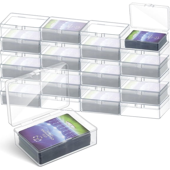 48 Pcs Playing Card Boxes Clear Plastic Deck Cases Trading Card Storage Boxes Compatible with MTG TCG 100 Game Cases Holder 4.45 x 2.91 x 1.35 Inch