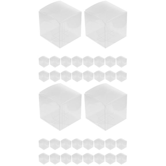 48 Pcs Pvc Box Mini Gift Bags Clear Boxes for Favors Candy Party The Packing Small Bulk