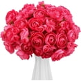 thumbnail image 1 of 48 Pcs Ranunculus Artificial Flower,Real Touch Peonies Artificial Flower Silk Faux DIY Bouquet for Wedding Bridal Shower Valentine Centerpieces Arrangements Home Decorations(White,Green), 1 of 10