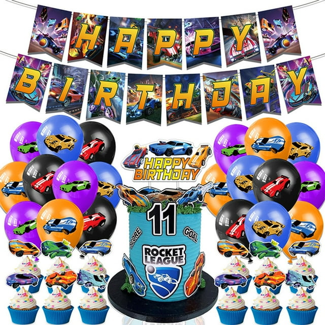 48 Pcs Rocket League Birthday Party Supplies, Game Theme Birthday Party