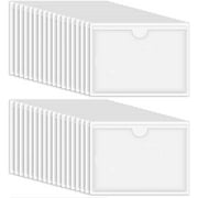 48 Pcs Self-Adhesive Index Card Pockets, Boriyuan Clear Plastic Label Holders Top Open for Loading Card Holder for Organizing, Storage Bins, Library and Locker ( 2.36 x 3.94 in)
