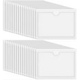 thumbnail image 1 of 48 Pcs Self-Adhesive Index Card Pockets, Boriyuan Clear Plastic Label Holders Top Open for Loading Card Holder for Organizing, Storage Bins, Library and Locker ( 2.36 x 3.94 in), 1 of 10