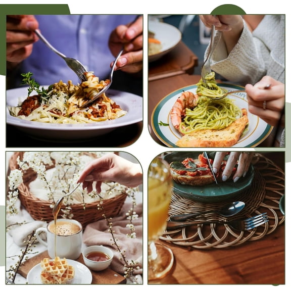 48 Pcs Spoons and Forks Set Stainless Steel Bulk Silverware Flatware Cutlery Sets Silver Metal Spoon Dinner Salad Forks for Kitchen Home Restaurant Party Dessert$$Home Decor, Kitchen, & Other