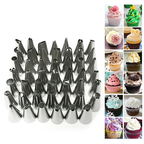 48 Pcs Stainless Steel Icing Tip Icing Piping Nozzles Decorating Kit Set