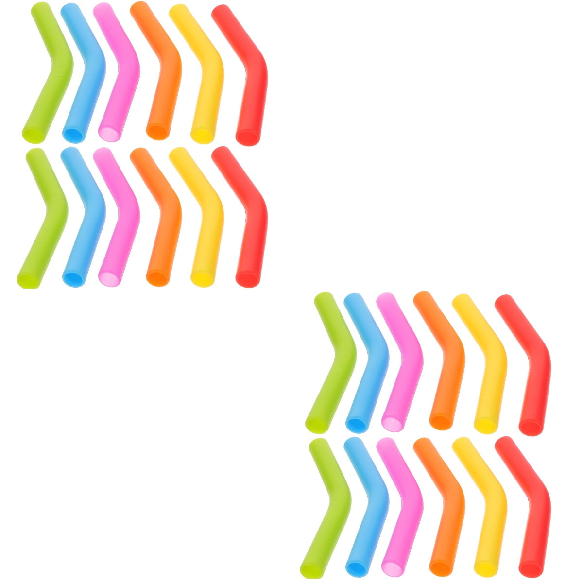 48 Pcs Stainless Steel Straw Cover Straws Silicone Straw Tips Replace