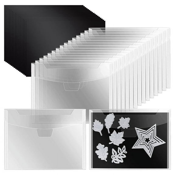 48 Pcs Stamp and Die Storage Pockets with Rubber Magnetic Sheets, Waterproof Reusable Sticker Organizer Receipt Holder