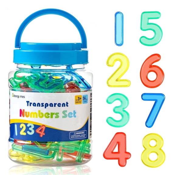 56 Pcs Translucent Numbers – Light Table Toys, Manipulatives and Accessories for Enhanced Learning & Fun