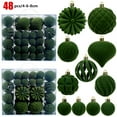 thumbnail image 1 of 48 Pcs Velvet Christmas Balls Flocked Christmas Tree Ornaments Plastic Balls Xmas Decorative Hanging Ornaments Christmas Tree Decoration, 1 of 9