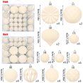 thumbnail image 1 of 48 Pcs Velvet Flocked Christmas Balls,Shatterproof Ornaments with Multi-Size Multi-Style Designs,Hanging Baubles for Christmas Tree,Wreath & Holiday Home Decor,White, 1 of 7