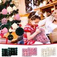 thumbnail image 1 of 48 Pcs Velvet Flocked Christmas Balls,Shatterproof Ornaments with Multi-Size Multi-Style Designs,Hanging Baubles for Christmas Tree,Wreath & Holiday Home Decor,Green, 1 of 9