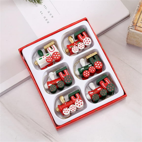 48 Pcs Wood Christmas Ornaments Set with Wooden Gift Box, Natural Wood Tree Hanging Decorations for DIY Crafts Holiday Party Home Christmas Decoration