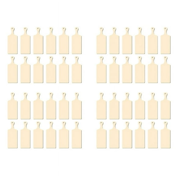 48 Pcs Wooden Mini Cutting Board with Handle Unfinished Craft Charcuterie Boards Paddle Blank Small Chopping