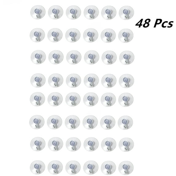 48 Pcs of Multi-function Heavy Duty Suction Cups, 1.5" Hooks, Hangs up to 1000g