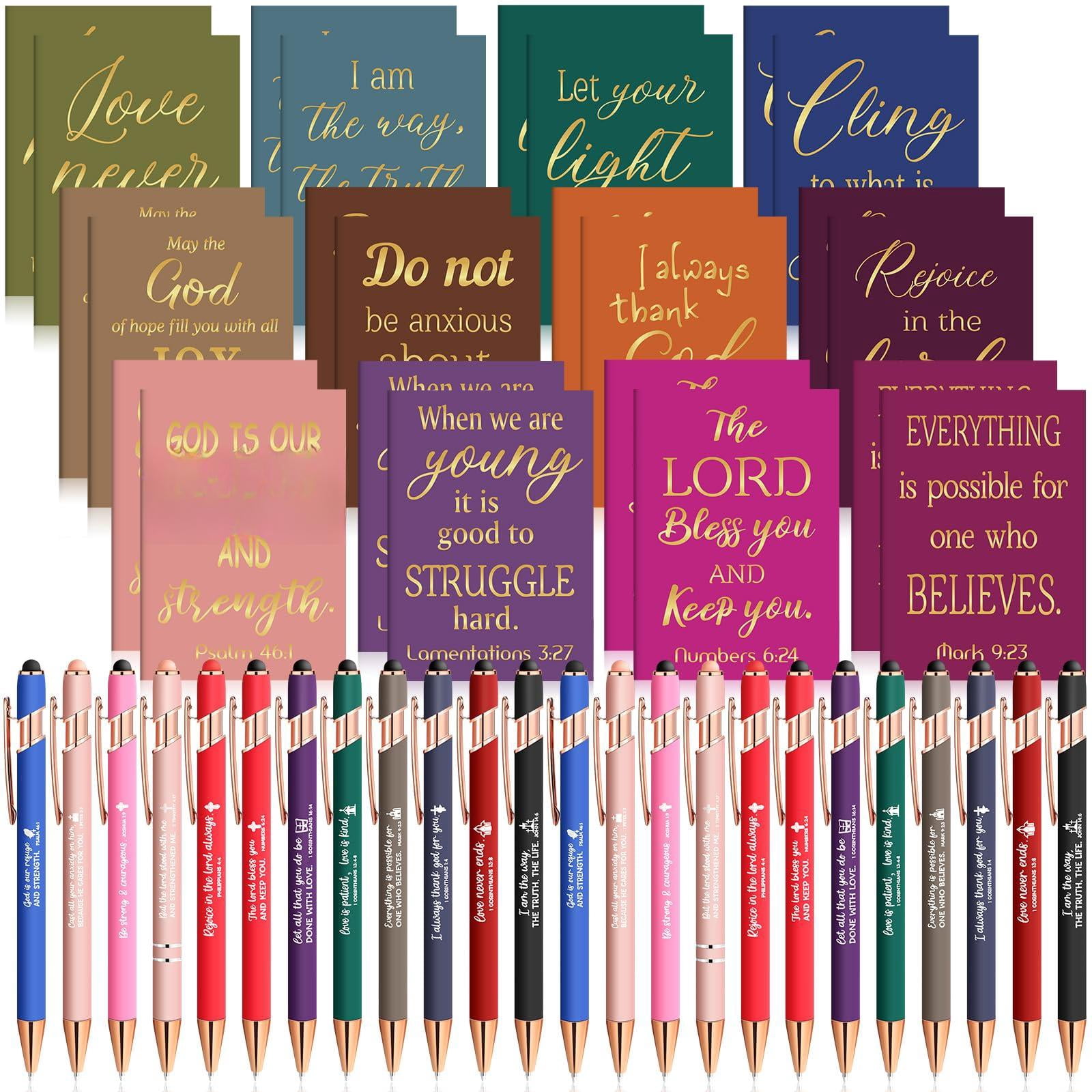48 Pens Notepads Gifts For Mother's Day Set Ballpoint Pen Notebook Inspirational Quotes Journal Women Motivational Gift (simple Style)