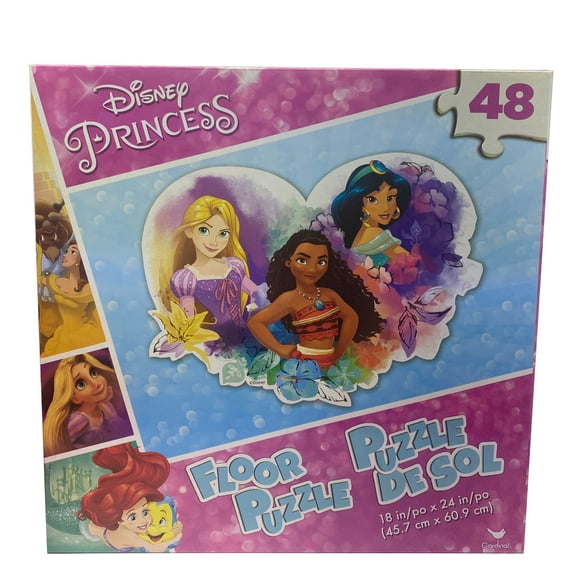 48 Piece Disney Princess Heart Shape Floor Puzzle - 18 x 24 inch