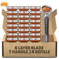 thumbnail image 1 of 48-Piece Men's Razor Blade Replacement Set with Free Handle - Ultra Sharp Stainless Steel Blades for Smooth Shaving, Long Handle Double Edge Razor Blades, Travel Carry Handling Manual Shaver(24pcs), 1 of 8