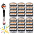thumbnail image 1 of 24/48-Piece Men's Razor Blade Replacement Set With Free Handle - Ultra Sharp Stainless Steel Blades For Smooth Shaving, Ultra Sharp Stainless Steel Blades, For Face Head Body Shaving (24 PCS), 1 of 8