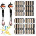 thumbnail image 1 of 48-Piece Men's Razor Blade Replacement Set With Free Handle - Ultra Sharp Stainless Steel Blades For Smooth Shaving, Ultra Sharp Stainless Steel Blades, For Face Head Body Shaving (48 PCS), 1 of 8