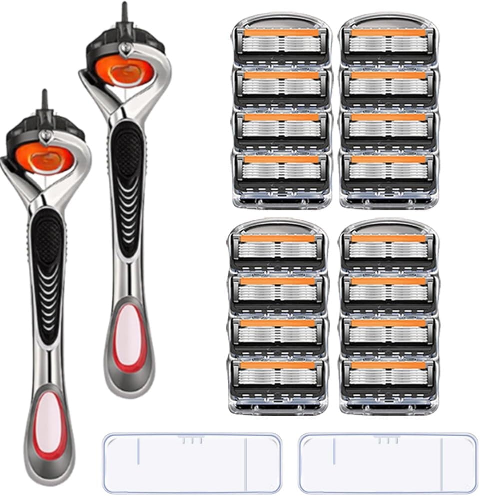 48-Piece Men's/Women Razor Blade Replacement Set with Free Handle, Long ...