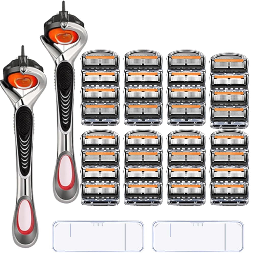 48-Piece Men's/Women Razor Blade Replacement Set with Free Handle, Long ...