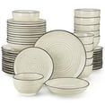 thumbnail image 1 of MALACASA 24 pcs Dinnerware Sets, Plates and Bowls Set for 6, Stoneware Dinner Set, Beige, 1 of 7