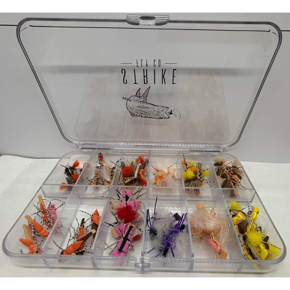 48 Piece Terrestrial Assortment with Fly Box- Strike Fly Company