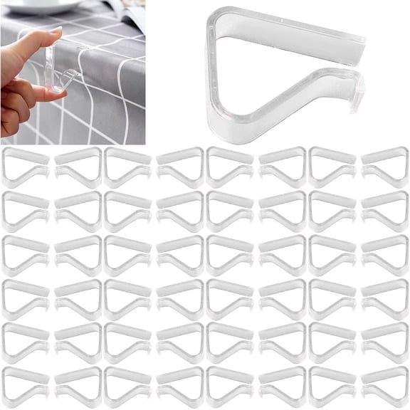 48-Piece Transparent Plastic Tablecloth Clips for Indoor Outdoor Use Large Size