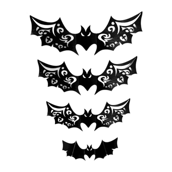 48 Pieces 3D Bat Wall Stickers Halloween Decals PVC Material for Spooky Indoor Outdoor Party Decor