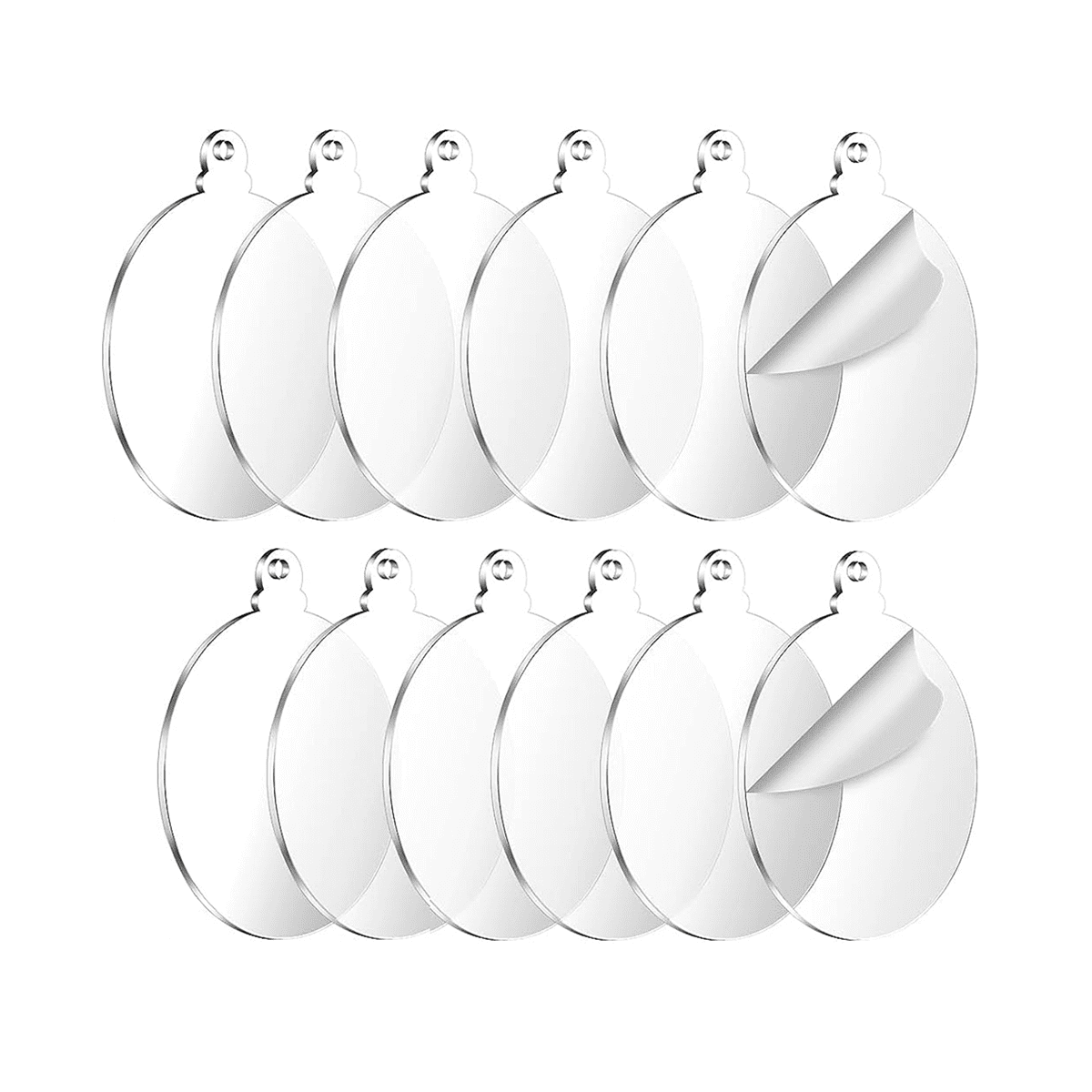 48 Pieces Clear Acrylic Christmas Ornaments Round Acrylic Blanks Discs