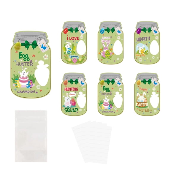 48 Pieces Easter Candy Jar Paper Card Easter Candy Holder Card Easter Exchange Cards Easter Gifts, Spring Easter Party Favors