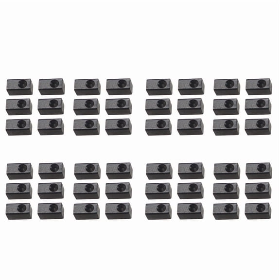 48 Pieces Guitar Tremolo Bridge Saddle Clamp Pressure Lock String Insert Metal Block for Electric Guitar Parts,48 Pieces Guitar Bridge Saddle Insert Block,Black