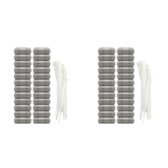 48 Pieces Lint Traps Washing Machine Quality Snares for Laundry and Rust Proof Stainless Steel Mesh with Ties Hose Filter Screen Sock Catcher