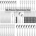thumbnail image 1 of 48-Pieces Silverware Set for 8, Stainless Steel Flatware Cutlery Utensil Set forks and Spoons, Kitchen Tableware Set, 1 of 15